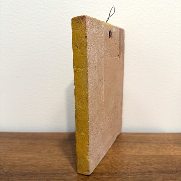 Vintage Italian Scorpione Scorpio Zodiac Terracotta Pottery Wall Plaque Tile 7" - Picture 4 of 5